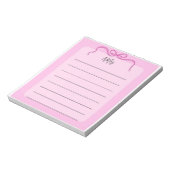 Roze boog print notitieblok (Linkerzijde)