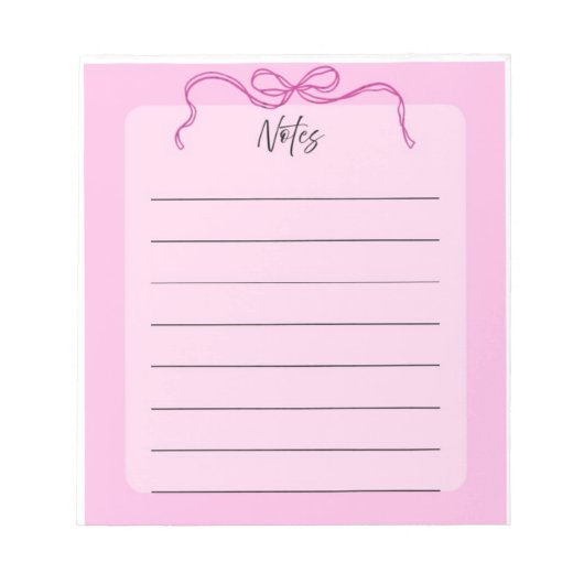 Roze boog print notitieblok (Voorkant)