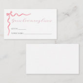 Roze boog Raad eens hoeveel kussen spel Kaart (Voorkant / Achterkant)