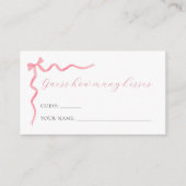 Roze boog Raad eens hoeveel kussen spel Kaart (Voorkant)