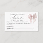 Roze boog Raad hoeveel kussen bruidsspel Informatiekaartje (Voorkant)