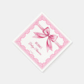 Roze boog retro kant baby shower bedrukte sjabloon servet (Hoek)