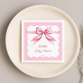 Roze boog retro kant baby shower bedrukte sjabloon servet