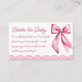 Roze boog retro kant baby shower boeken aanvraag informatiekaartje (Voorkant)