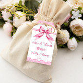 Roze boog retro kant baby shower dank u gunst cadeaulabel