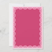 Roze boog retro kant baby shower kaart (Achterkant)