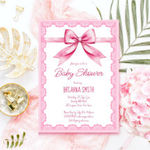 Roze boog retro kant baby shower