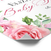 Roze Boog & Rozen Coquette Baby shower Welkom Poster (Hoek)