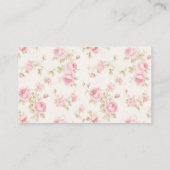 Roze boog rozen preppy baby shower Luier Raffle Informatiekaartje (Achterkant)