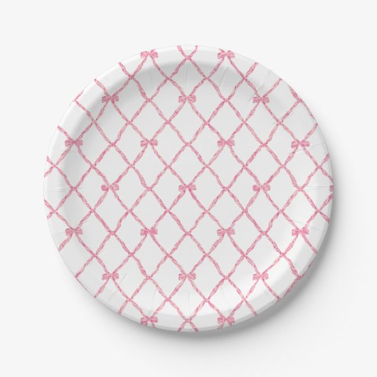 Roze boog Trellis Paper Party Bord (Voorkant)