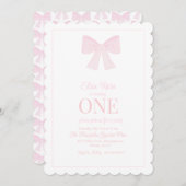 Roze boog uitnodiging Grandmillennial Preppy (Voorkant / Achterkant)