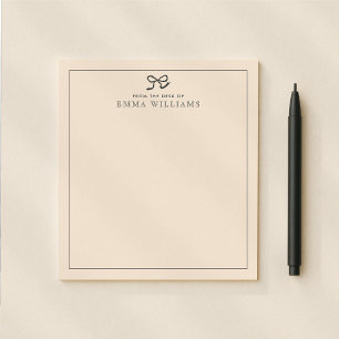 Roze, boog, van het bureau van notitieblok