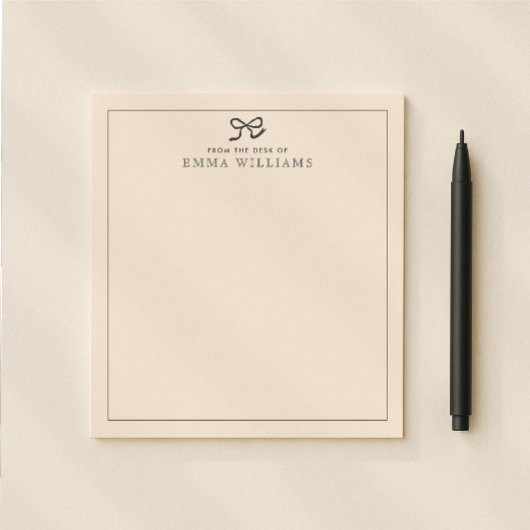 Roze, boog, van het bureau van notitieblok