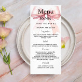 Roze boog verjaardagsmenu kaart