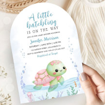 Roze boog voor babyfeestje met zeeschildpadthema