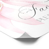 Roze boog waterverf begunstigt baby shower poster (Hoek)