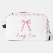 Roze boog Waterverf lint gepersonaliseerd Toilettasje (Voorkant)