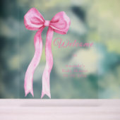 Roze boog - welkom baby shower feest acryl bord (Neutraal)