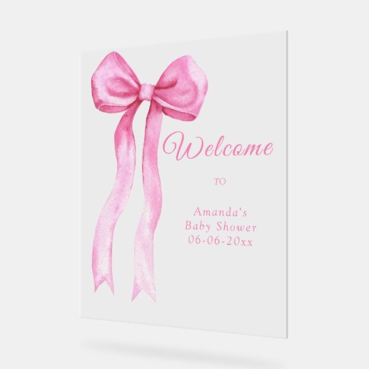 Roze boog - welkom baby shower feest acryl bord (Hoek)