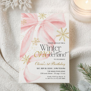 Roze Boog Winter Nederland 1e Verjaardag Kaart