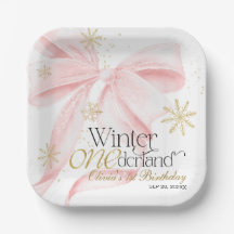 Roze Boog Winter Onederland 1e Verjaardag