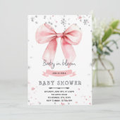 Roze boog winter thema uitnodiging (Staand voorkant)