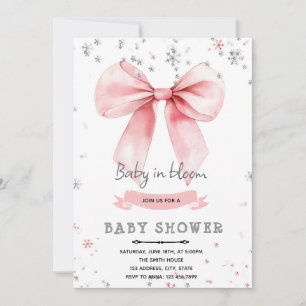 Roze boog winter thema uitnodiging