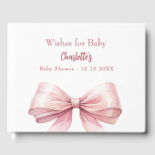 Roze boog wit wenst meisje Baby shower Gastenboek (Voorkant)