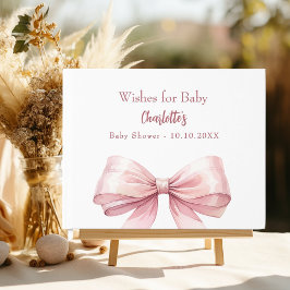 Roze boog wit wenst meisje Baby shower Gastenboek
