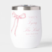 Roze boog Ze bindt de knoop Vrijgezellenfeest guns (Voorkant)