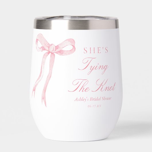 Roze boog Ze bindt de knoop Vrijgezellenfeest guns (Achterkant)