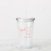 Roze boog Ze bindt de knoop Vrijgezellenfeest guns Acryl Drinkbeker (Voorkant)