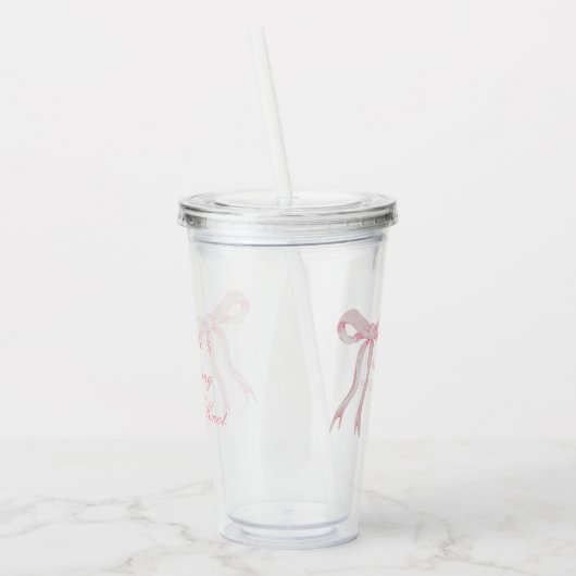 Roze boog Ze bindt de knoop Vrijgezellenfeest guns Acryl Drinkbeker (Links)