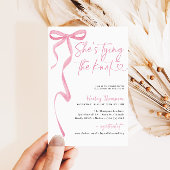 Roze boog Ze bindt de knoop Vrijgezellenfeest Kaart