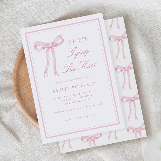 Roze boog Ze bindt de knoop Vrijgezellenfeest Kaart