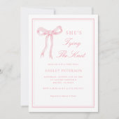 Roze boog Ze bindt de knoop Vrijgezellenfeest Kaart (Voorkant)