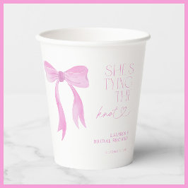 Roze boog Ze bindt de knoop Vrijgezellenfeest Papieren Bekers