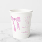 Roze boog Ze bindt de knoop Vrijgezellenfeest Papieren Bekers (Achterkant)