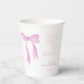 Roze boog Ze bindt de knoop Vrijgezellenfeest Papieren Bekers (Voorkant)