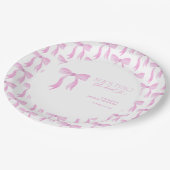 Roze boog Ze bindt de knoop Vrijgezellenfeest Papieren Bordje (Gekanteld)