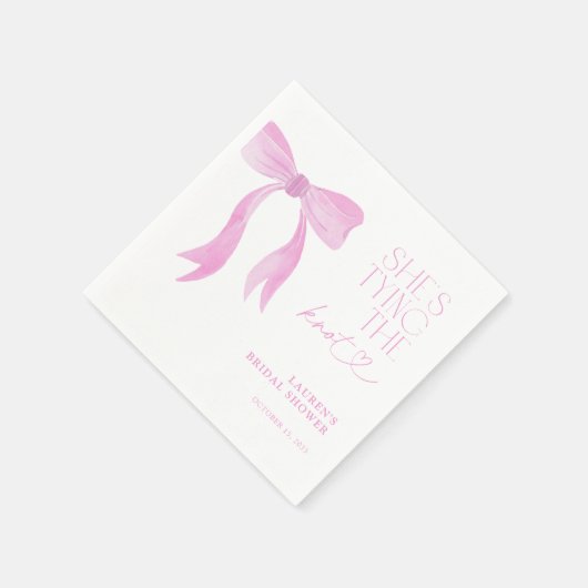 Roze boog Ze bindt de knoop Vrijgezellenfeest Servet (Hoek)