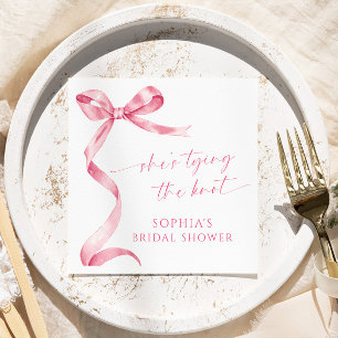 Roze boog Ze bindt de knoop Vrijgezellenfeest Servet