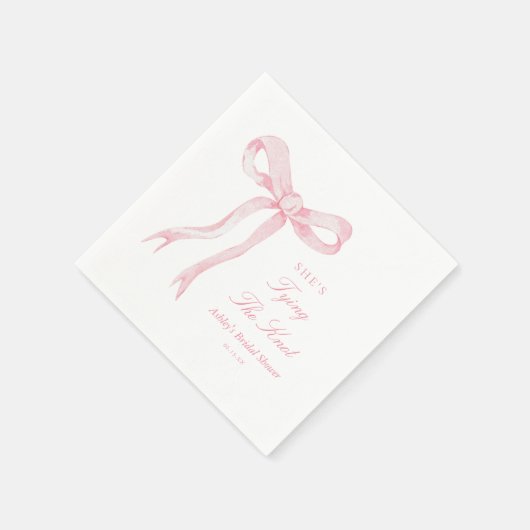 Roze boog Ze bindt de knoop Vrijgezellenfeest Servet (Hoek)