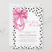 Roze boog Ze is de knoop Vrijgezellenfeest binden Kaart (Voorkant)