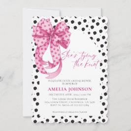 Roze boog Ze is de knoop Vrijgezellenfeest binden Kaart