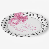 Roze boog Ze is de knoop Vrijgezellenfeest binden Papieren Bordje (Gekanteld)