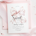 roze boog zoet zestien verjaardag uitnodiging<br><div class="desc">Pink Bow Sweet Sixteen Verjaardag Uitnodiging voor een moderne strik esthetische 16e verjaardag viering</div>