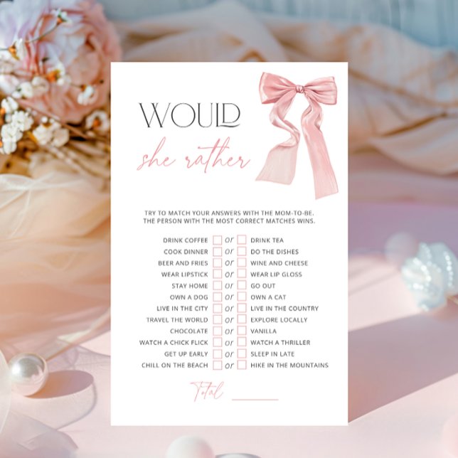 Roze boog zou ze liever Baby shower spel (Creator heeft geüpload)