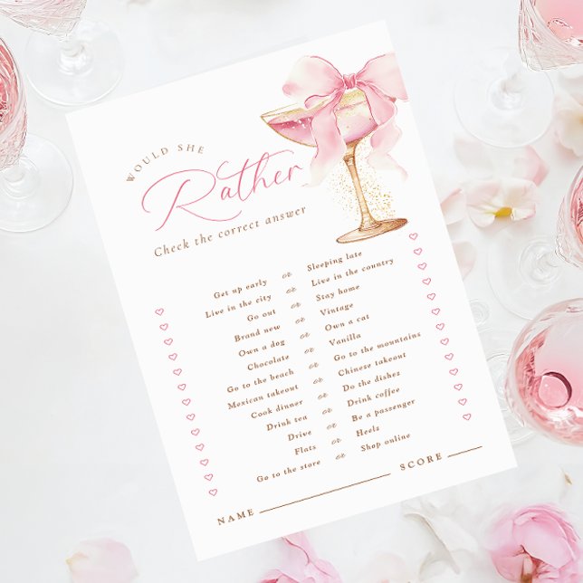 Roze boog zou ze liever Vrijgezellenfeest spel (Creator heeft geüpload)