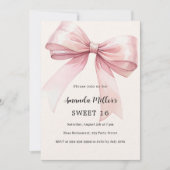 Roze boogcrème elegant SWEET 16 luxe Kaart (Voorkant)